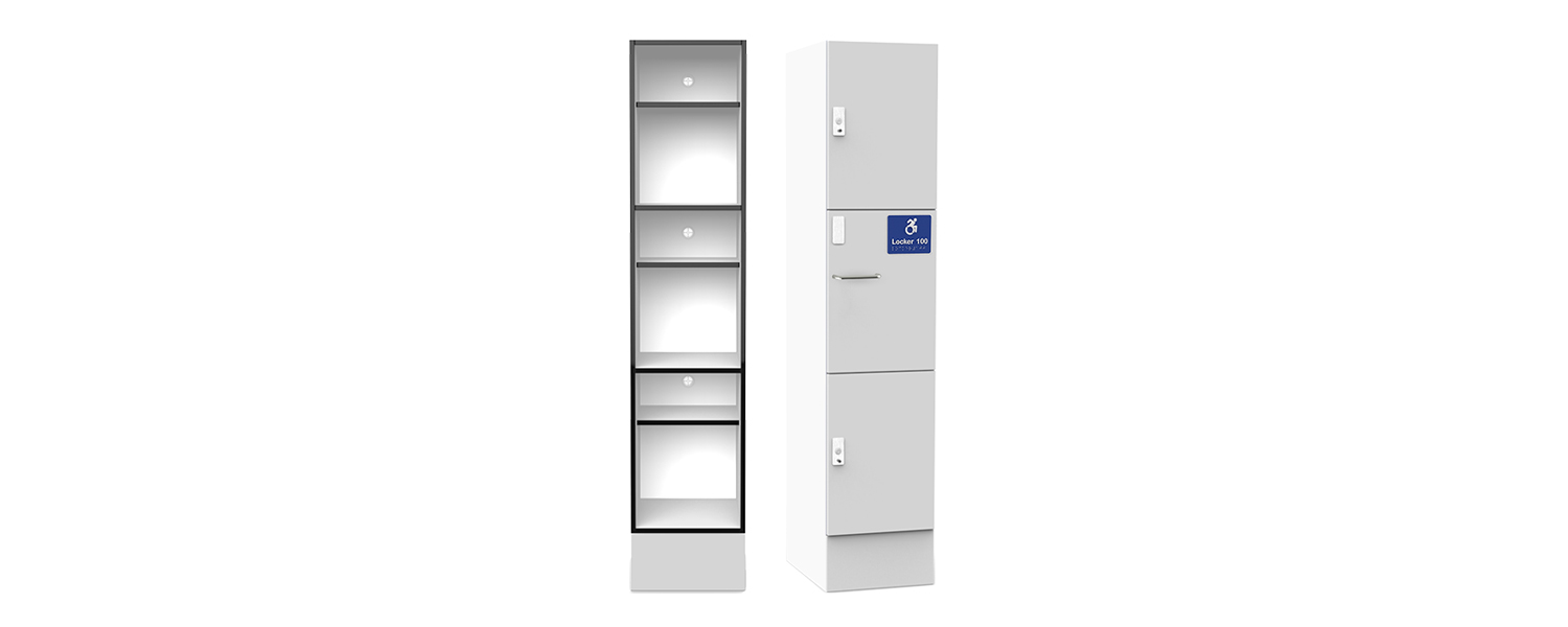 Accessible three door shelving locker (ALH3)