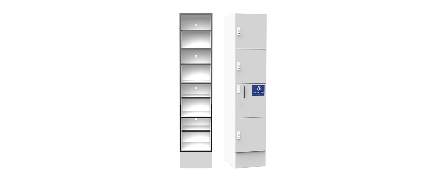 Accessible four door shelving locker (ALH4)