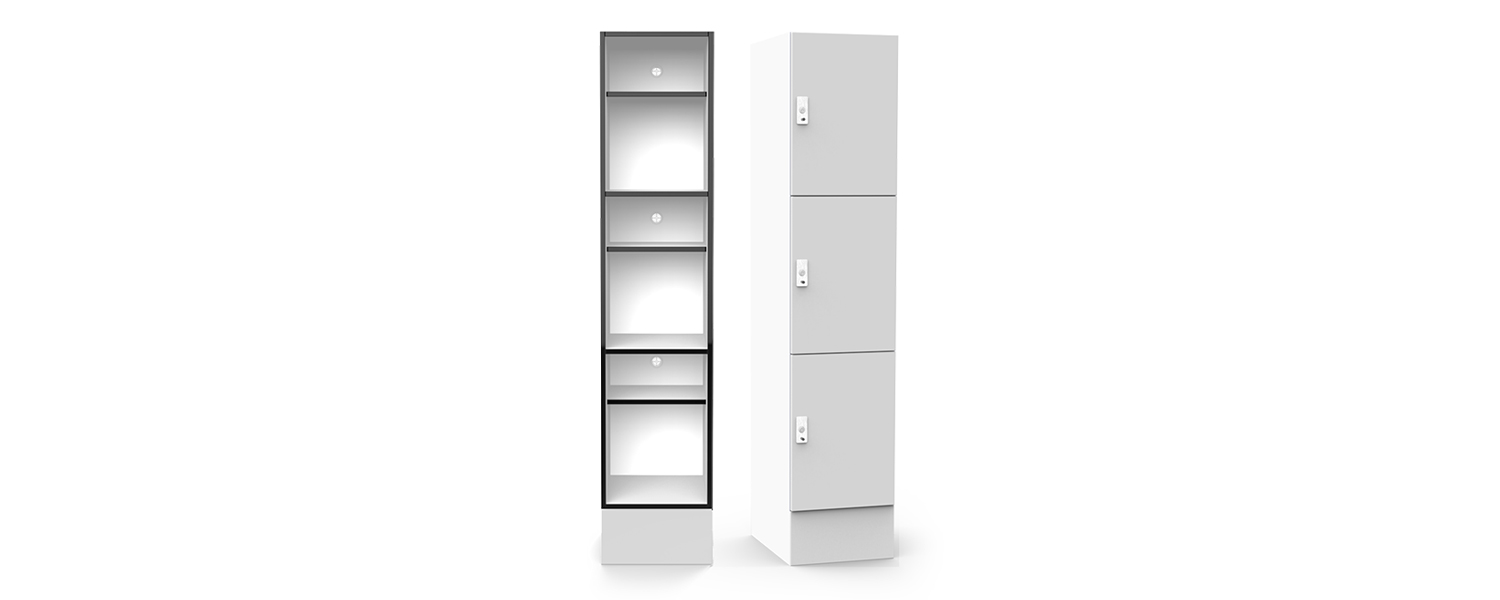 Lockin – Three door shelving locker (H3)