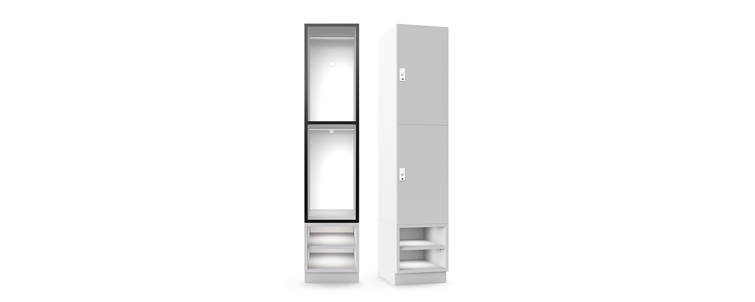 Lockin – Two door hanging locker with a shoe shelf (PB2)