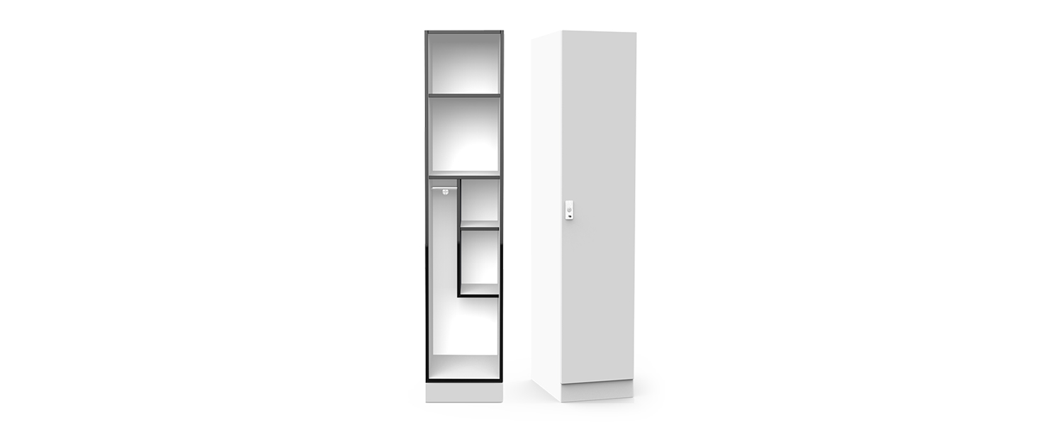 One door hanging locker with floating shelf (PX1)