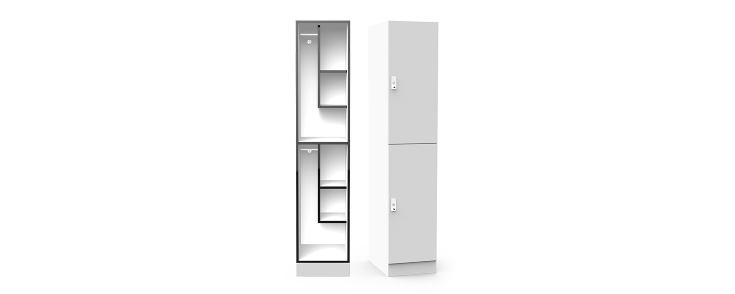 Lockin – Two door hanging locker with floating shelf (PX2)
