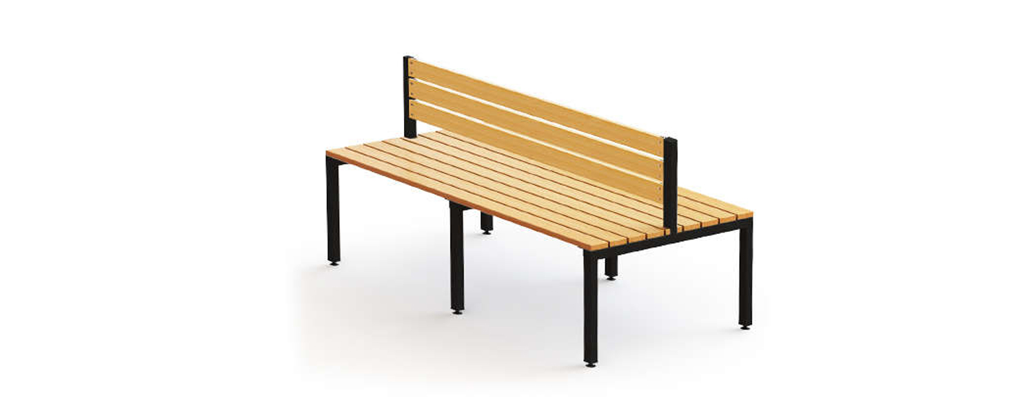Accessible double timber bench seat (ALS2)